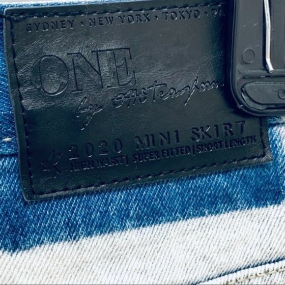 NWT One Teaspoon • High-Waist Denim Mini Skirt, 29 - Picture 16 of 16